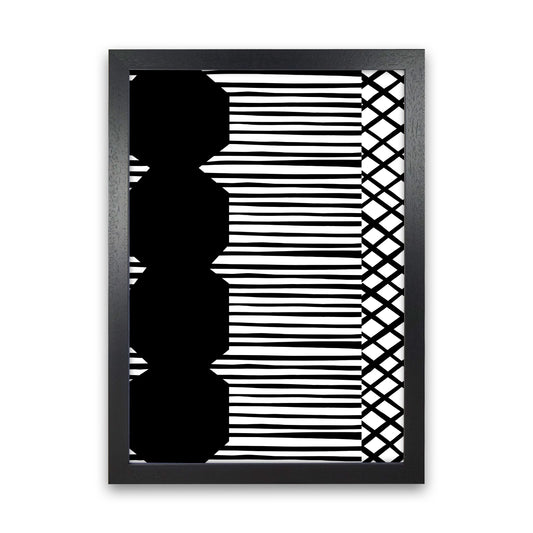Patchwork Abstract Art Print by Kookiepixel Black Grain