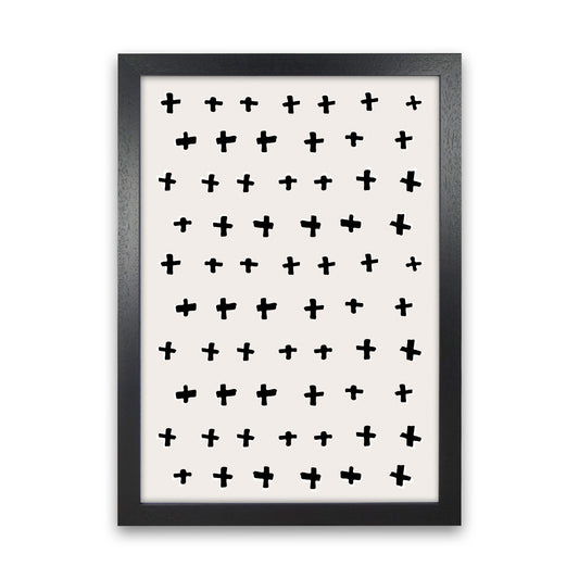 Plus Abstract Art Print by Kookiepixel Black Grain