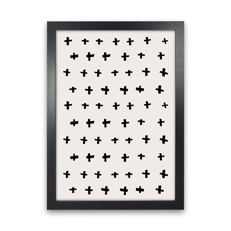 Plus Abstract Art Print by Kookiepixel Black Grain