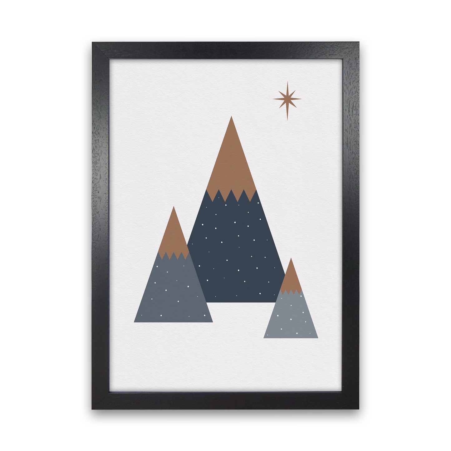 Geometric Trees Art Print by Kookiepixel Black Grain