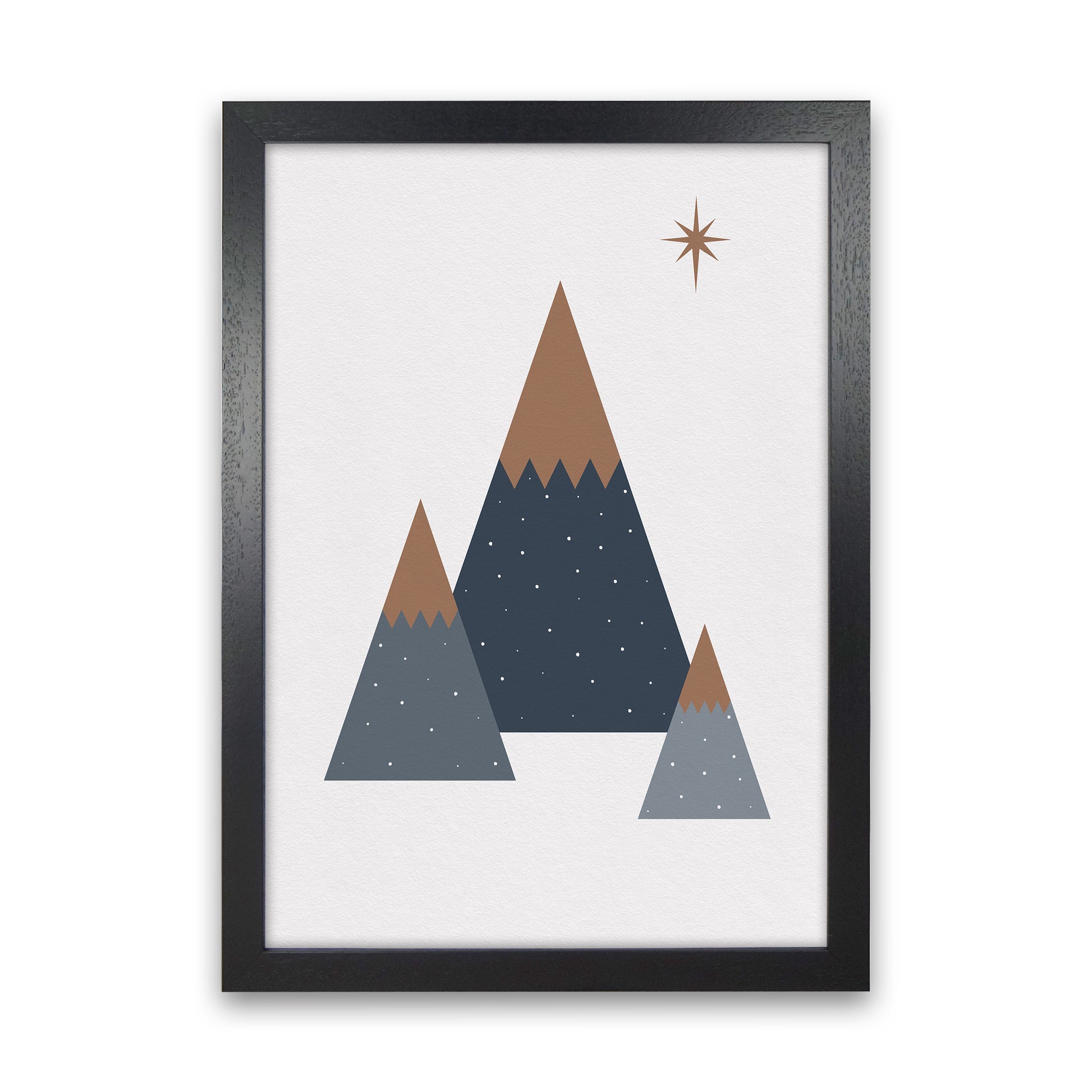 Geometric Trees Art Print by Kookiepixel Black Grain