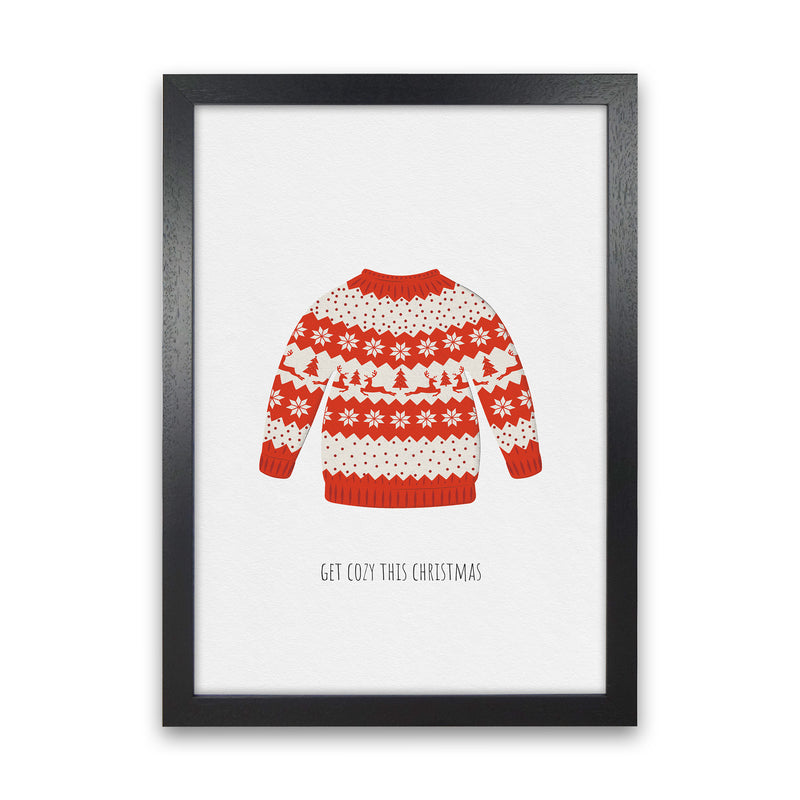 Get cozy Christmas Art Print by Kookiepixel Black Grain
