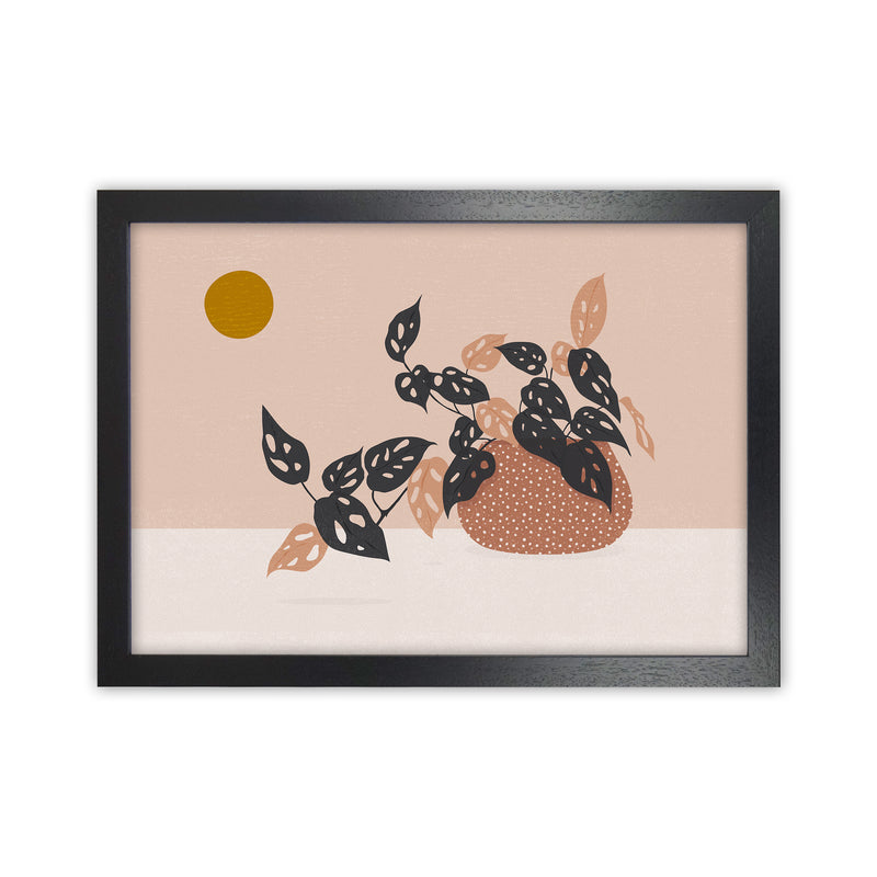 Monkey Mask Plant Botanical Art Print by Kookiepixel Black Grain