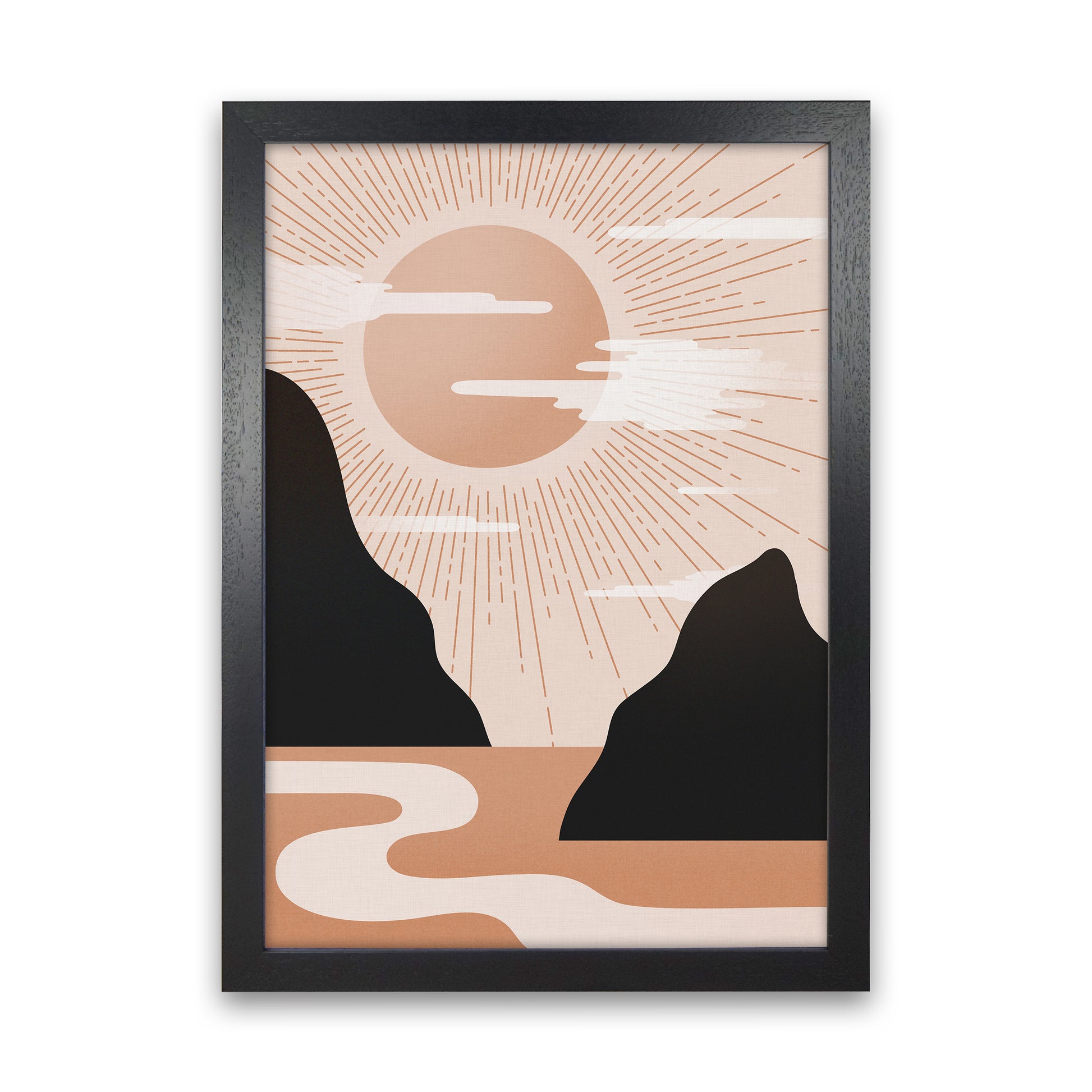 Morning Sunrise No 1 Art Print by Kookiepixel Black Grain