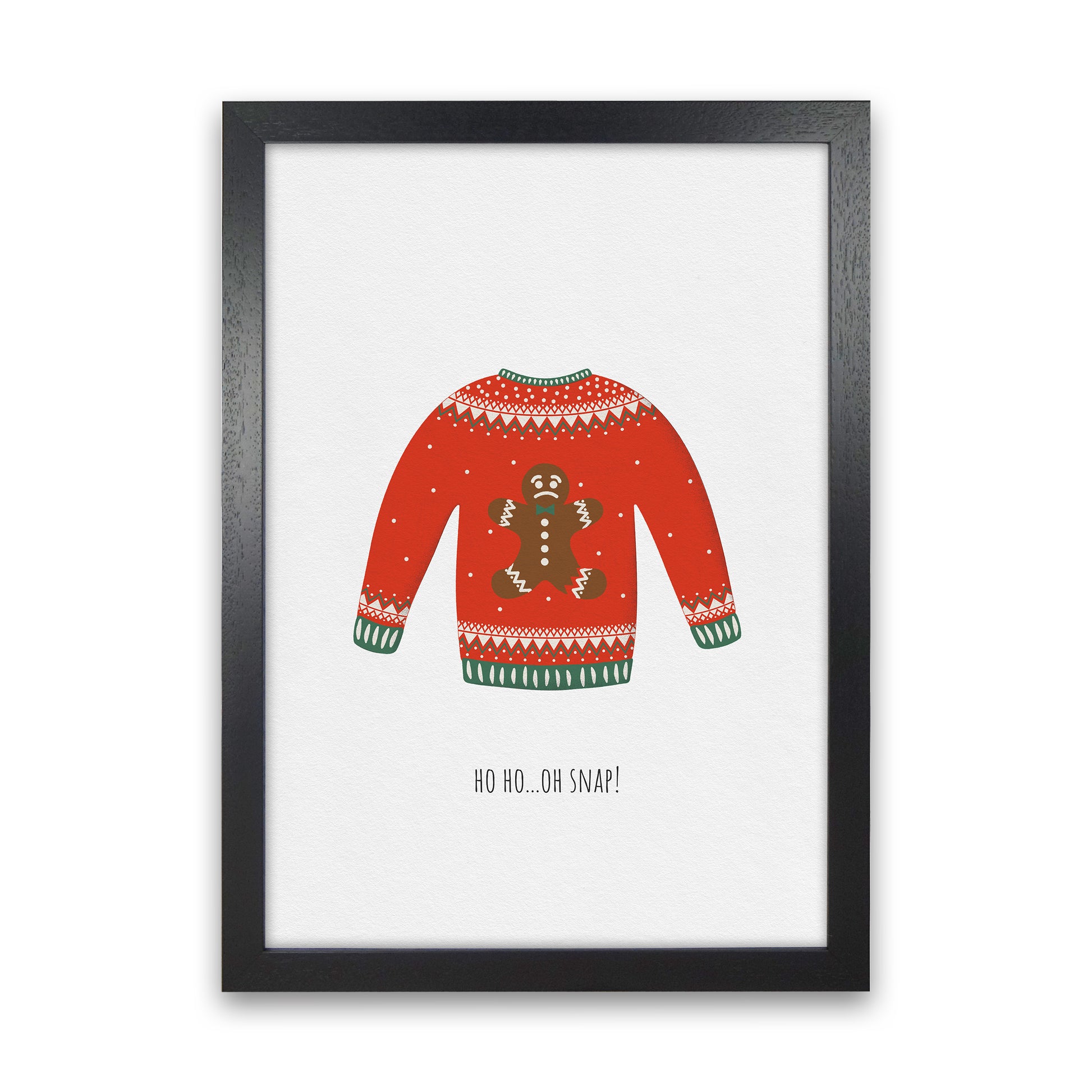 Oh snap Christmas Art Print by Kookiepixel Black Grain