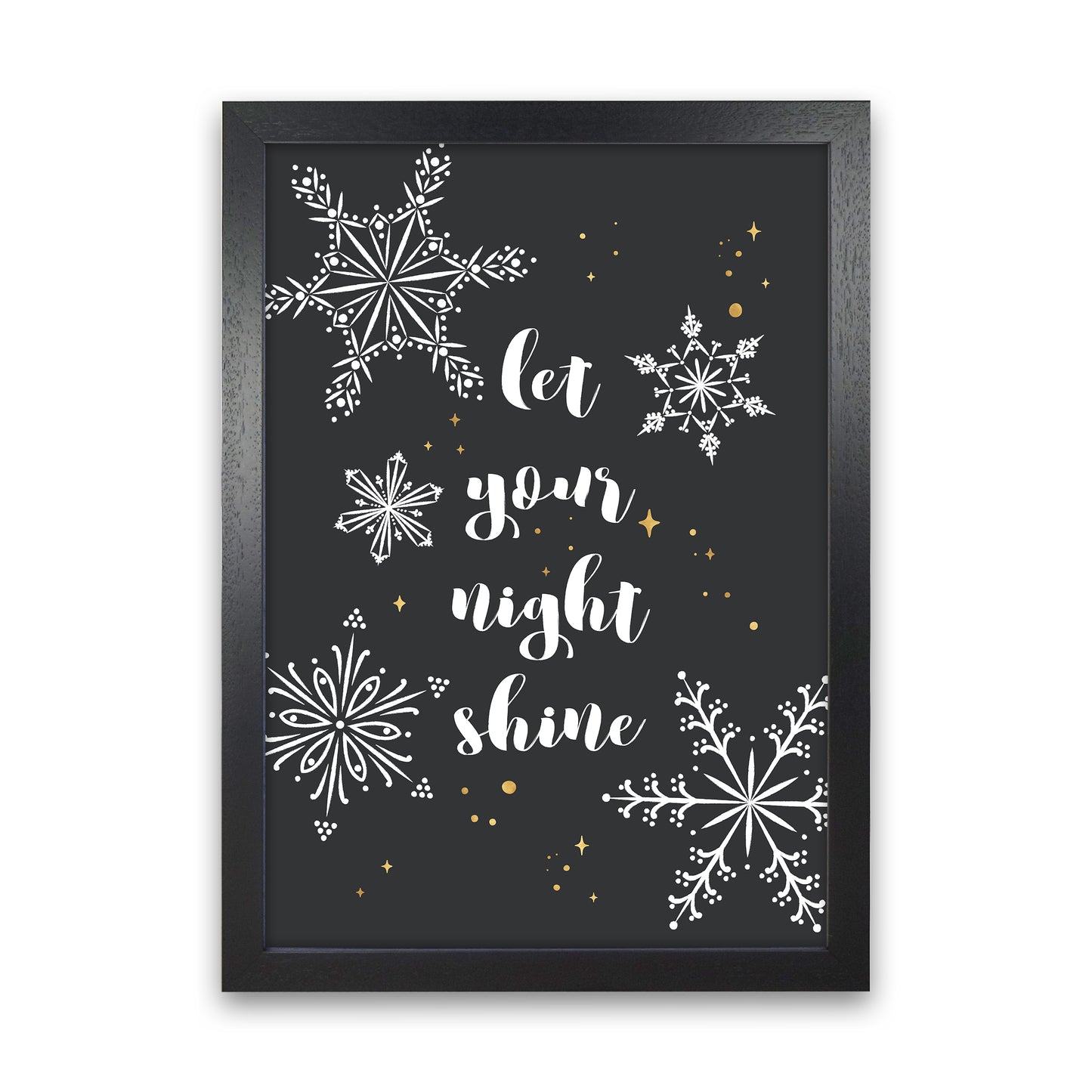 Shine Christmas Art Print by Kookiepixel Black Grain