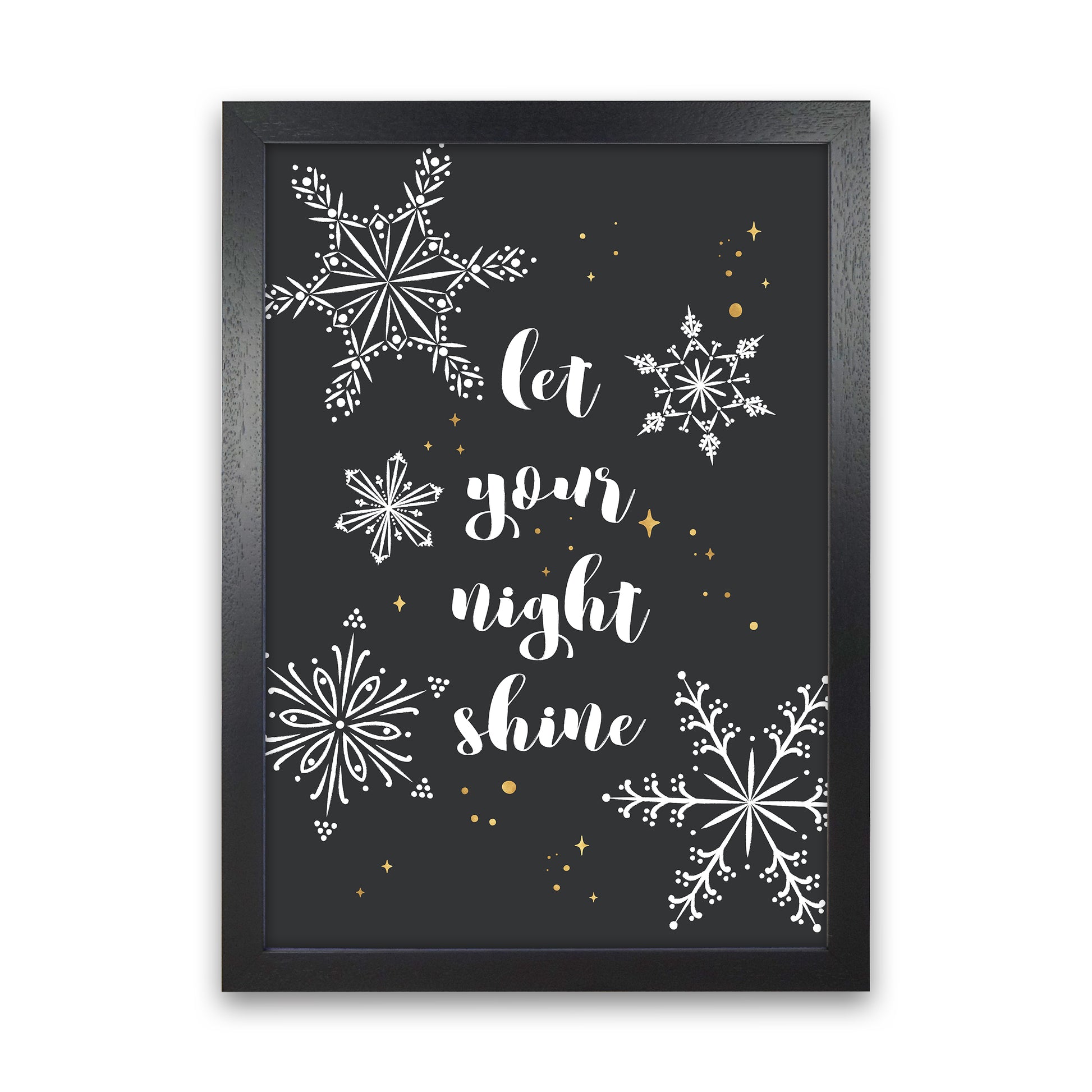 Shine Christmas Art Print by Kookiepixel Black Grain