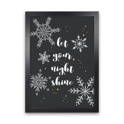 Shine Christmas Art Print by Kookiepixel Black Grain
