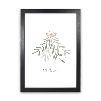 Wishes and kisses Christmas Art Print by Kookiepixel Black Grain