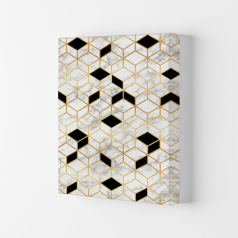 Marble Cubes Geometric Art Print by Kookiepixel Canvas