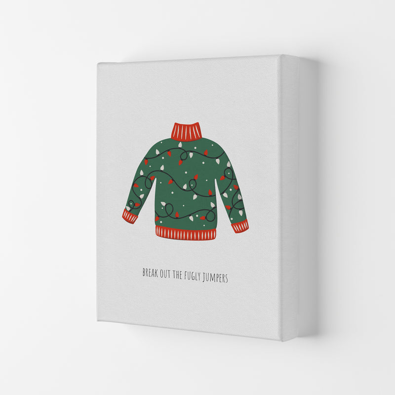 Fugly Jumpers Christmas Art Print by Kookiepixel Canvas
