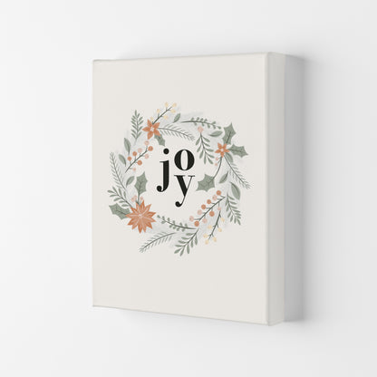 Joy Christmas wreath Christmas Art Print by Kookiepixel Canvas