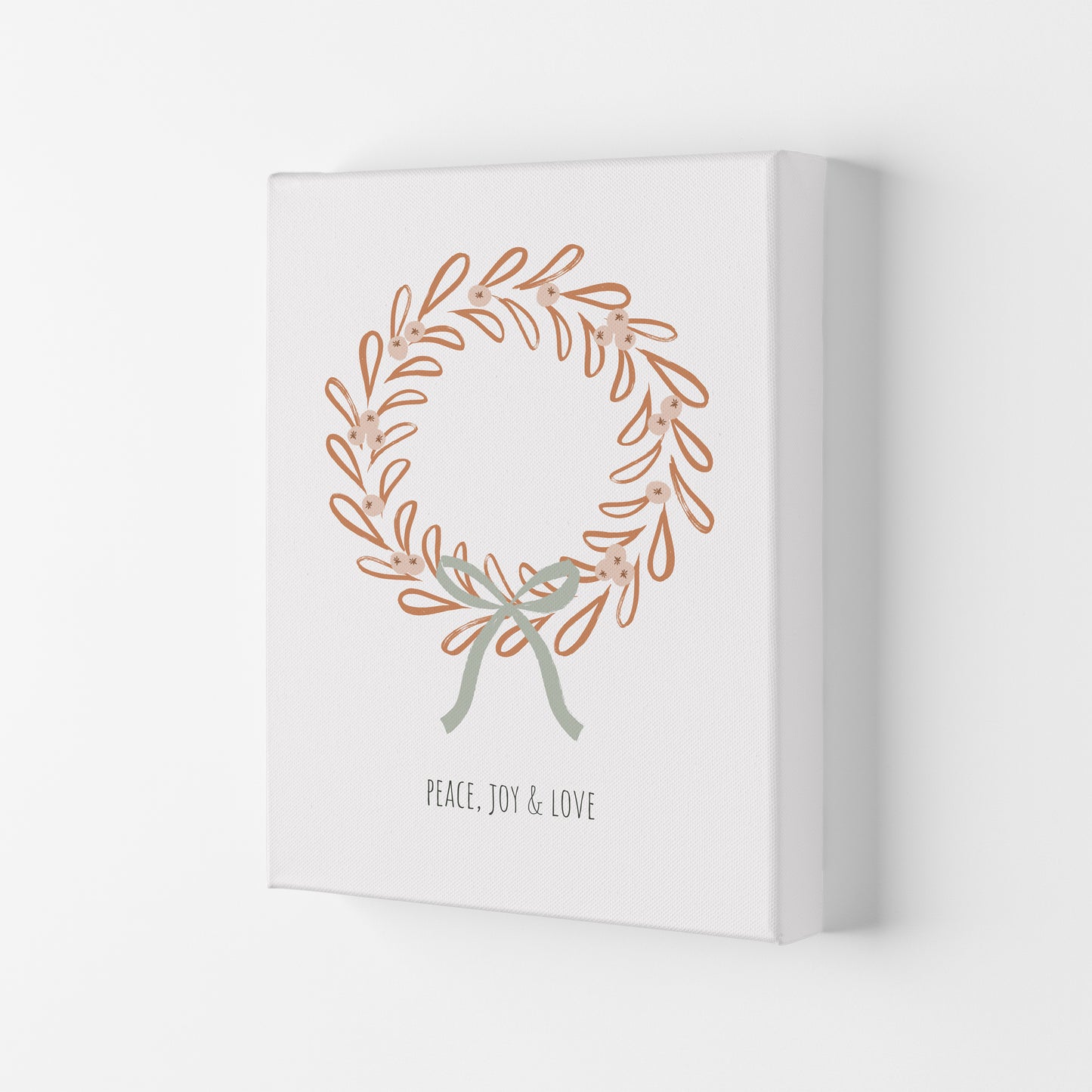 Peace joy love Christmas Art Print by Kookiepixel Canvas