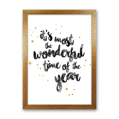 Wonderful time No 1 Christmas Art Print by Kookiepixel Oak Grain