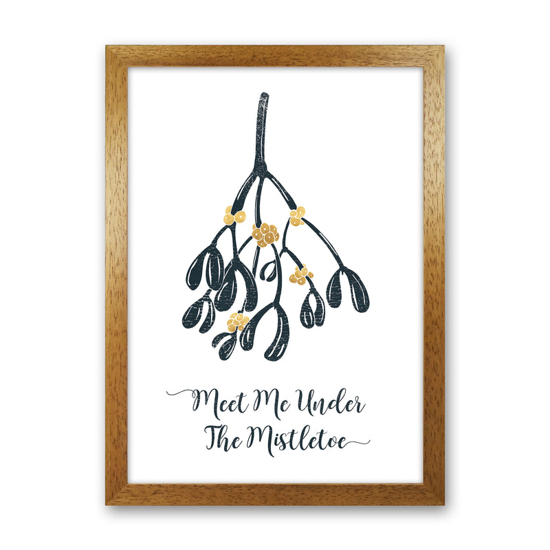 The Mistletoe Christmas Art Print by Kookiepixel Oak Grain