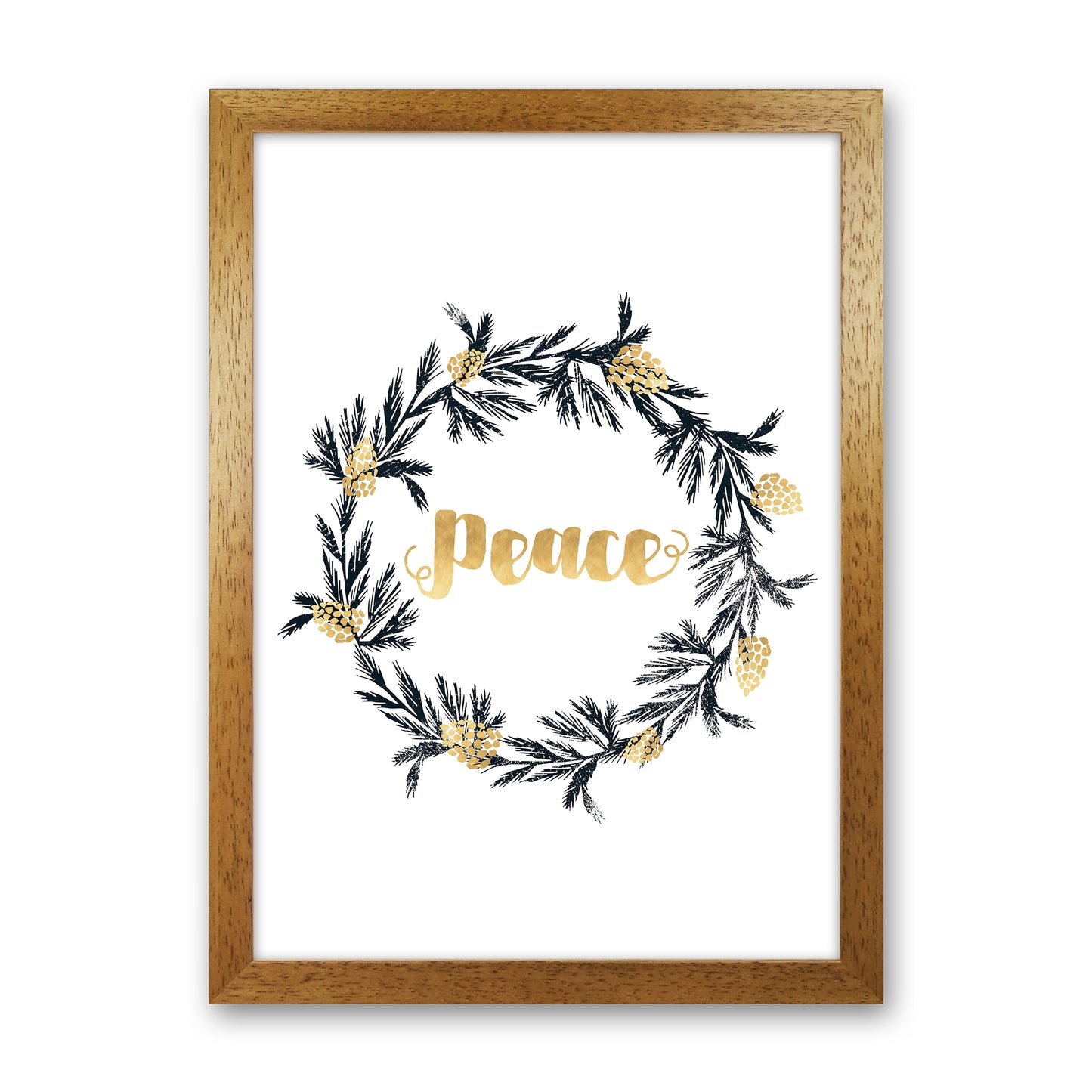 Peace Christmas Art Print by Kookiepixel Oak Grain