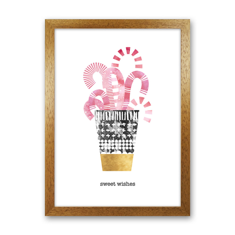 Sweet Wishes Christmas Art Print by Kookiepixel Oak Grain