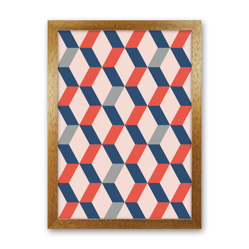 Retro Pattern No 1 Abstract Art Print by Kookiepixel Oak Grain