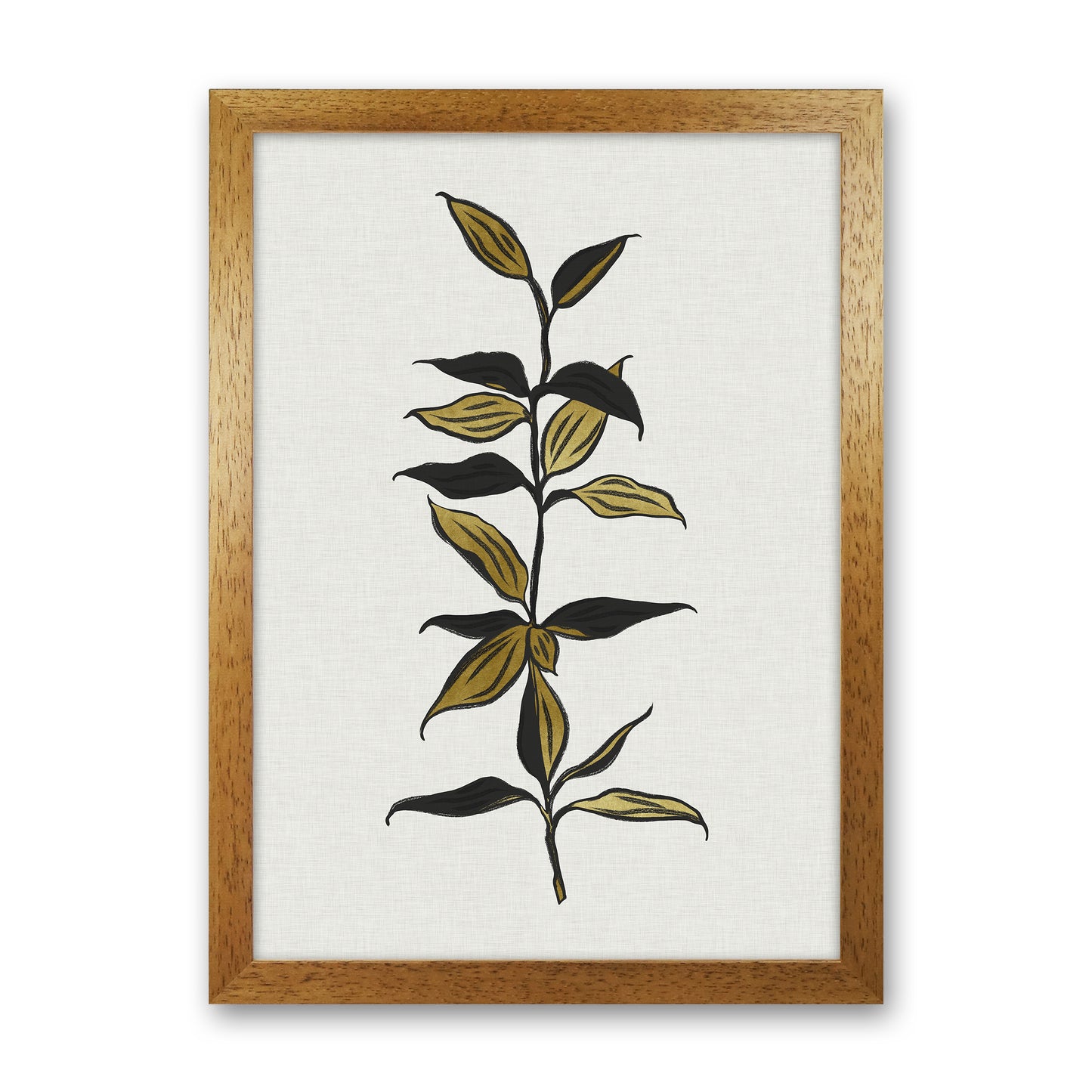 Gold Bamboo Botanical Art Print by Kookiepixel Oak Grain