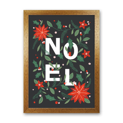 Noel Christmas Art Print by Kookiepixel Oak Grain