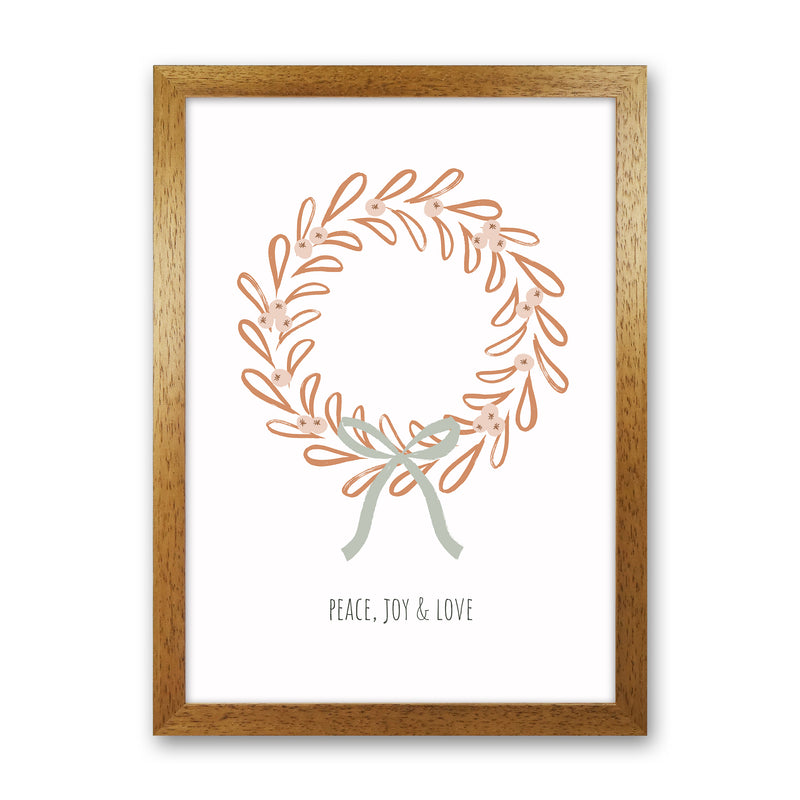 Peace joy love Christmas Art Print by Kookiepixel Oak Grain