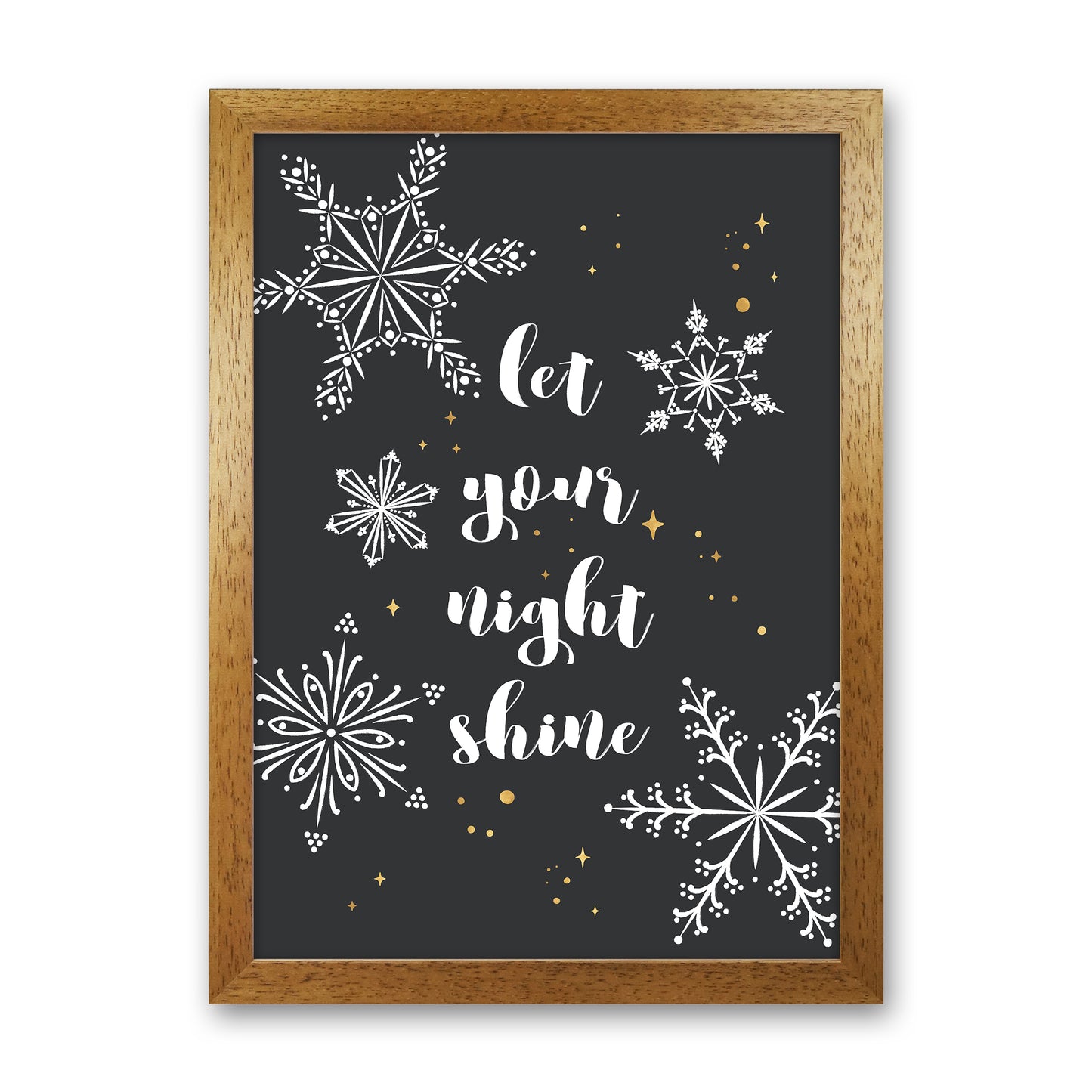 Shine Christmas Art Print by Kookiepixel Oak Grain