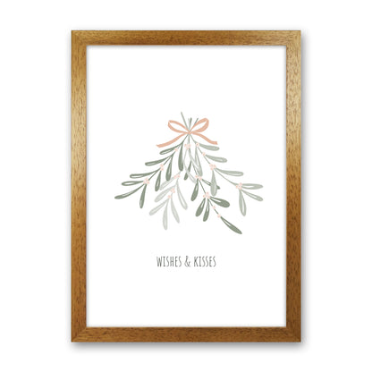 Wishes and kisses Christmas Art Print by Kookiepixel Oak Grain