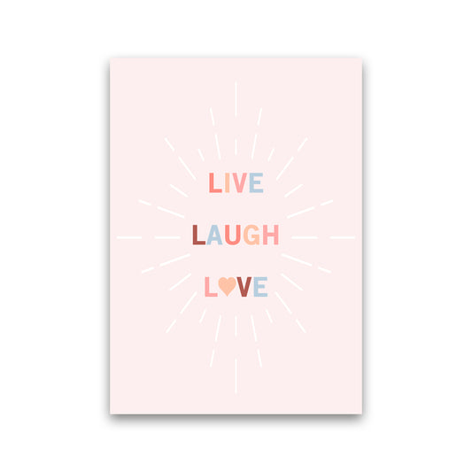 Live, Laugh, Love Quote Art Print by Kookiepixel Print Only