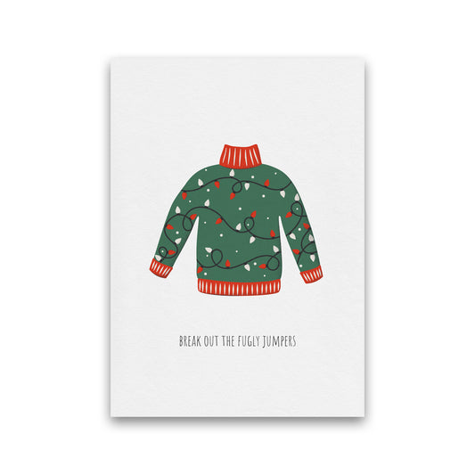 Fugly Jumpers Christmas Art Print by Kookiepixel Print Only