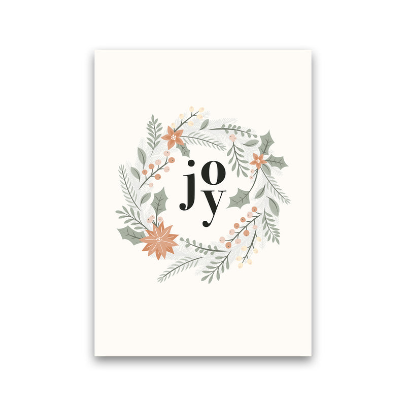 Joy Christmas wreath Christmas Art Print by Kookiepixel Print Only