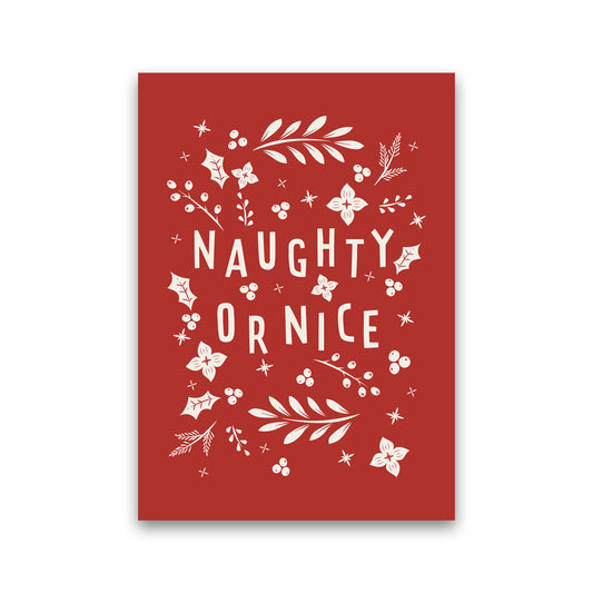 Naught or Nice Christmas Art Print by Kookiepixel Print Only