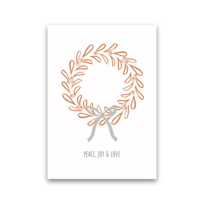 Peace joy love Christmas Art Print by Kookiepixel Print Only