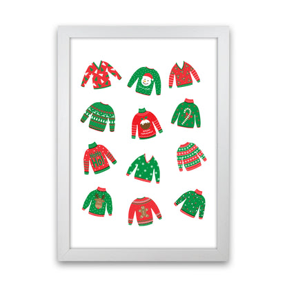 Christmas Jumpers Art Print by Kookiepixel White Grain