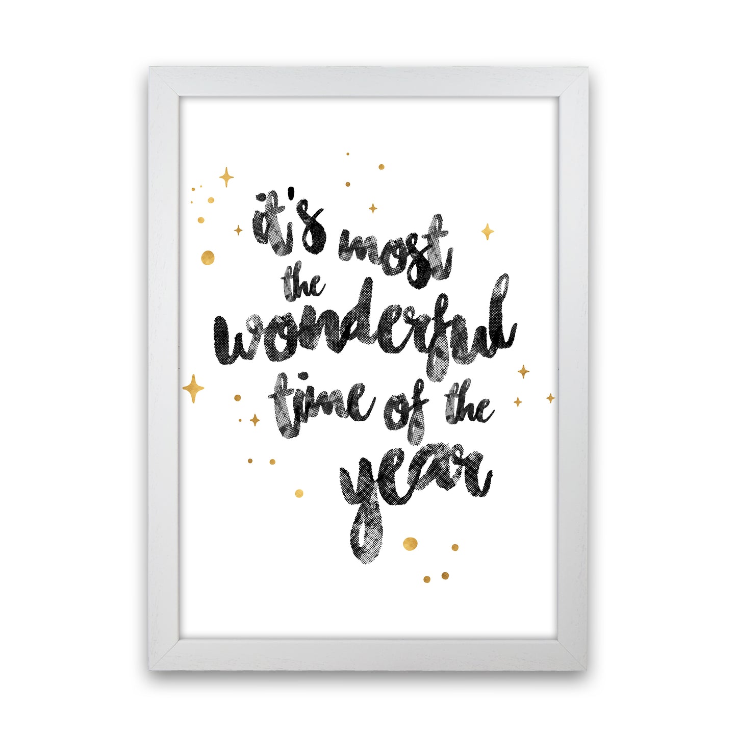 Wonderful time No 1 Christmas Art Print by Kookiepixel White Grain
