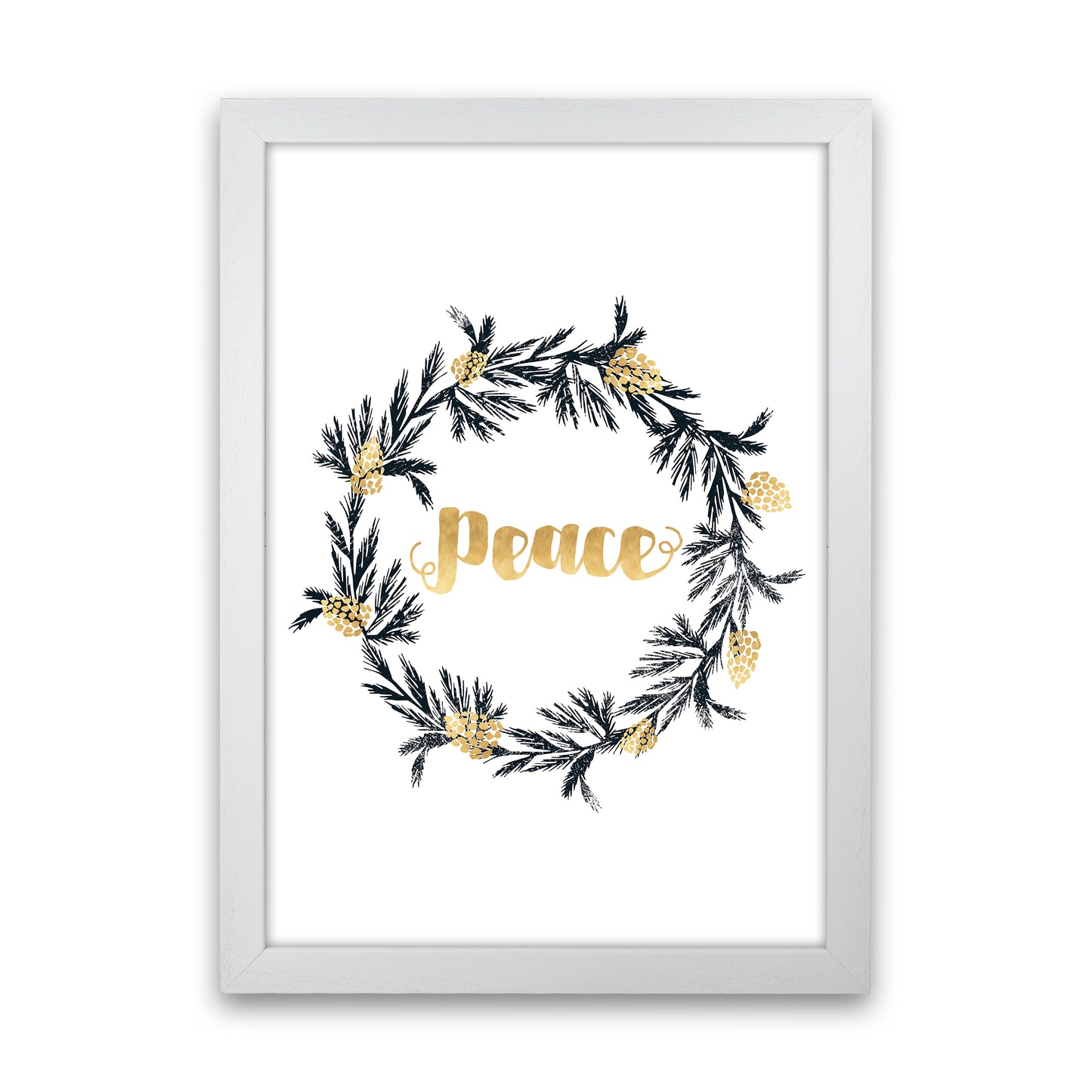 Peace Christmas Art Print by Kookiepixel White Grain
