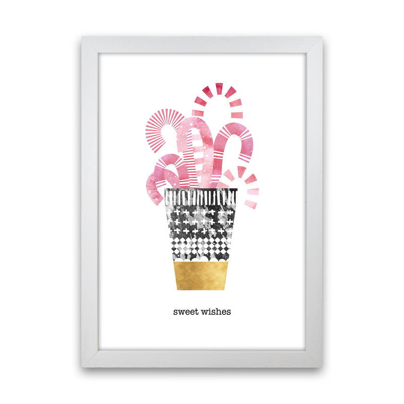 Sweet Wishes Christmas Art Print by Kookiepixel White Grain