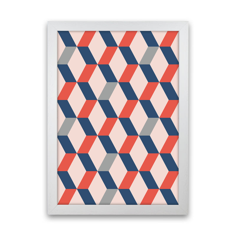 Retro Pattern No 1 Abstract Art Print by Kookiepixel White Grain