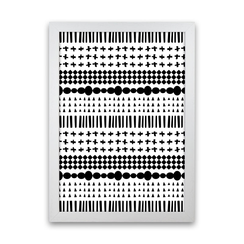 Scandi Pattern No 1 Abstract Art Print by Kookiepixel White Grain