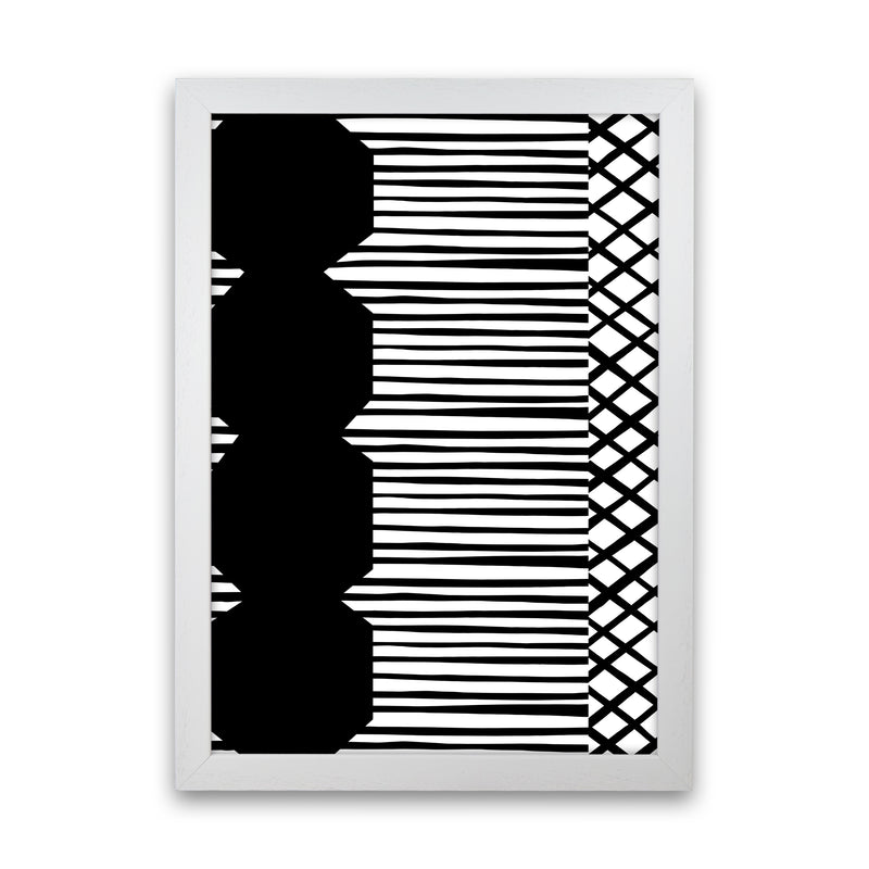 Patchwork Abstract Art Print by Kookiepixel White Grain
