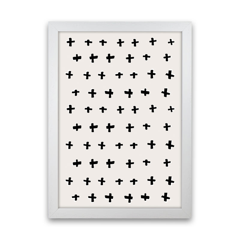 Plus Abstract Art Print by Kookiepixel White Grain