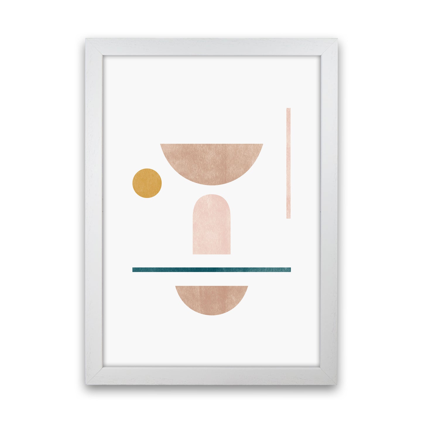 Abstract Geometric No 2 Art Print by Kookiepixel White Grain