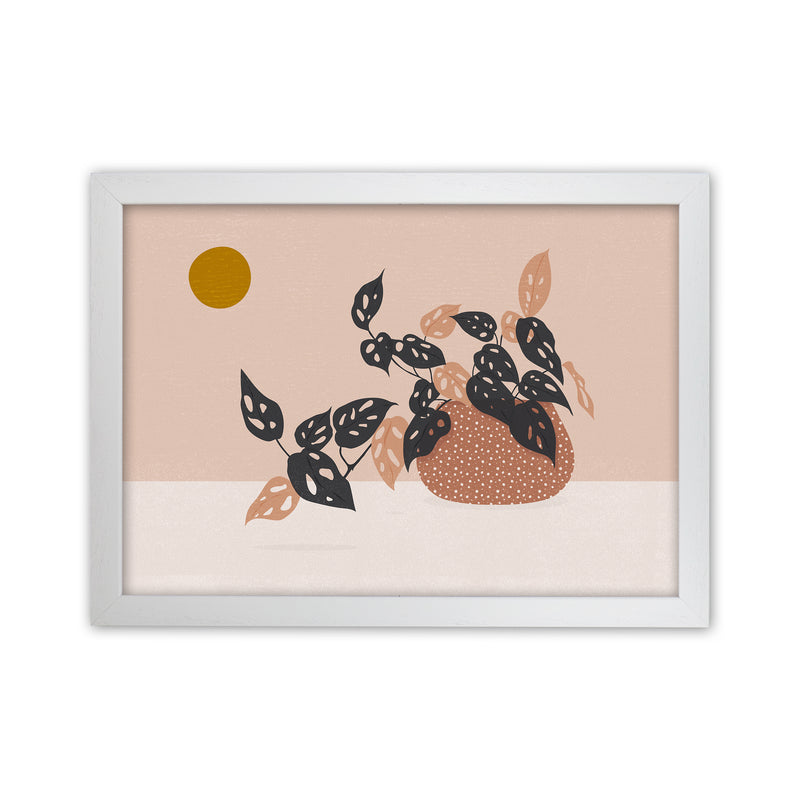 Monkey Mask Plant Botanical Art Print by Kookiepixel White Grain