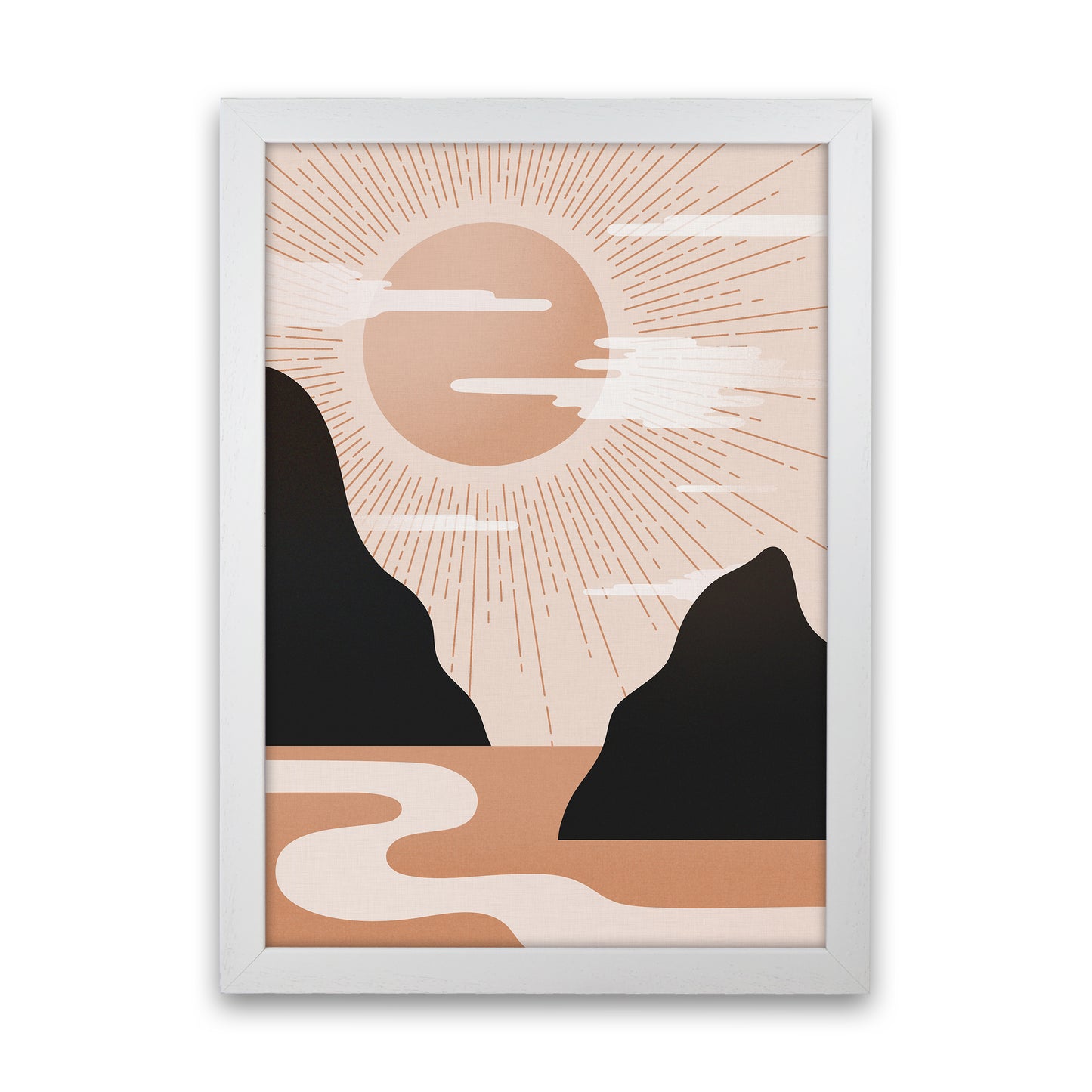 Morning Sunrise No 1 Art Print by Kookiepixel White Grain
