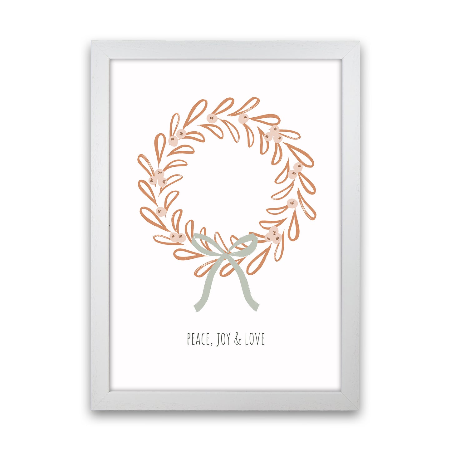 Peace joy love Christmas Art Print by Kookiepixel White Grain