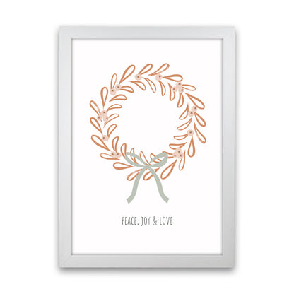 Peace joy love Christmas Art Print by Kookiepixel White Grain