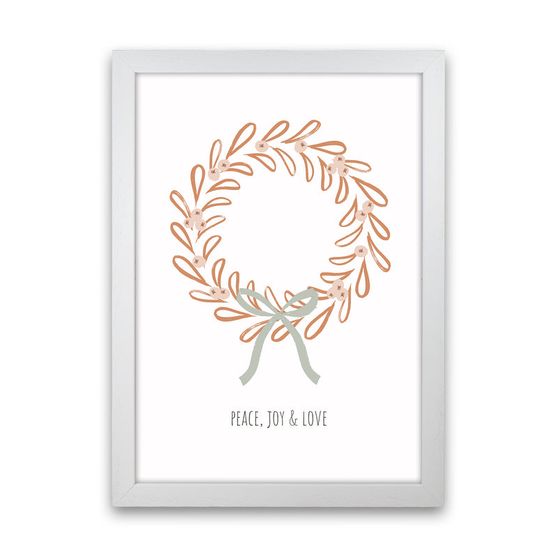 Peace joy love Christmas Art Print by Kookiepixel White Grain