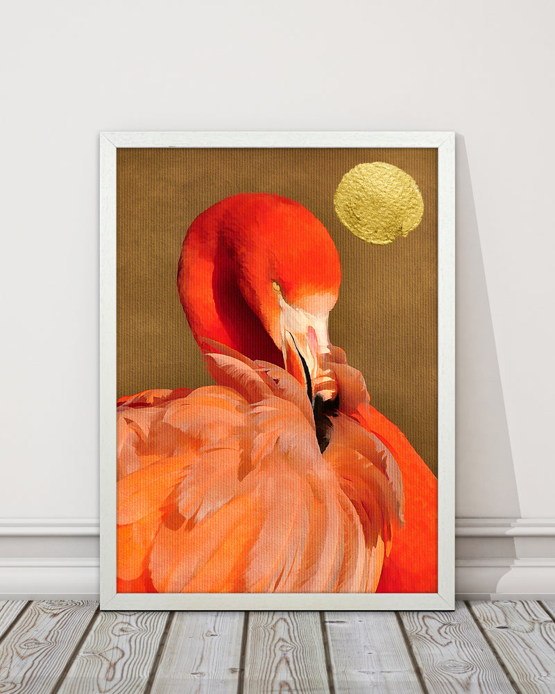 Flamingo With Golden Sun