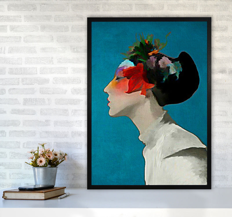 Kimono Contemporary Art Print by Kubistika A1 White Frame