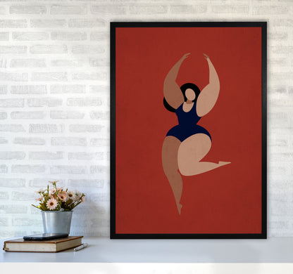 Prima Ballerina Vintage Art Print by Kubistika A1 White Frame