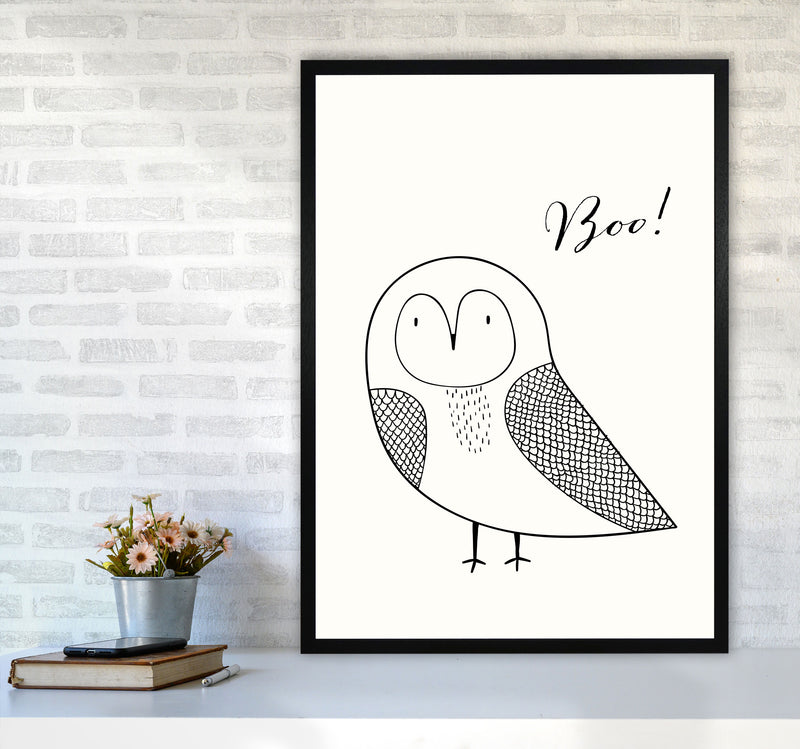 Boo Nursery Animal Art Print by Kubistika A1 White Frame